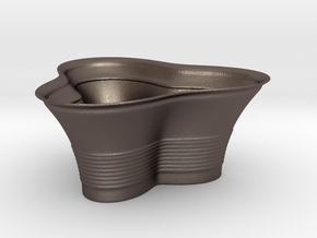 3P Planter in Polished Bronzed-Silver Steel