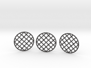 3 Braided Coasters in Dark Gray PA12 Glass Beads