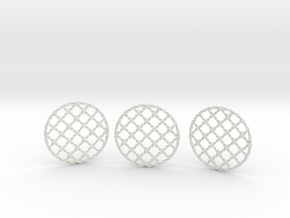 3 Braided Coasters in White Natural TPE (SLS)
