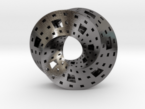 Menger Mobius  in Processed Stainless Steel 316L (BJT)