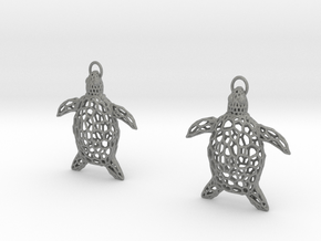Turtle Earrings in Gray PA12 Glass Beads