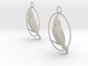 Cockatiel Earrings in Natural Sandstone