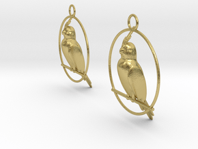 Cockatiel Earrings in Natural Brass
