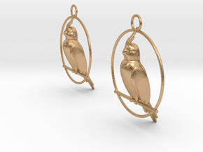 Cockatiel Earrings in Natural Bronze