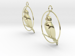 Cockatiel Earrings in 14K Yellow Gold