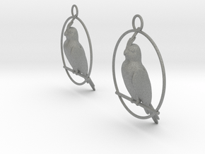 Cockatiel Earrings in Gray PA12 Glass Beads