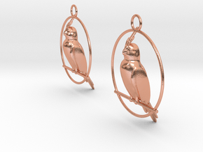 Cockatiel Earrings in Natural Copper