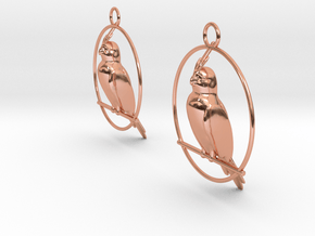 Cockatiel Earrings in Polished Copper