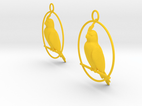 Cockatiel Earrings in Yellow Smooth Versatile Plastic