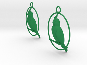 Cockatiel Earrings in Green Smooth Versatile Plastic