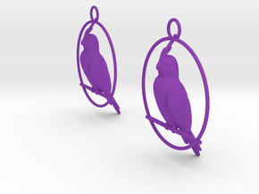 Cockatiel Earrings in Purple Smooth Versatile Plastic