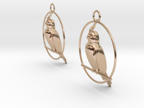 Cockatiel Earrings in 9K Rose Gold 