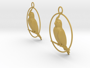 Cockatiel Earrings in Tan Fine Detail Plastic