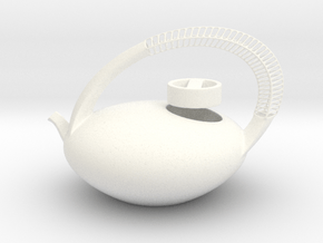 Decorative Teapot in White Smooth Versatile Plastic