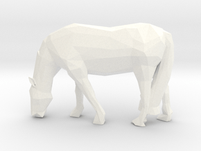 Low Poly Grazing Horse in White Smooth Versatile Plastic