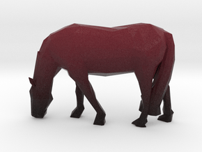 Low Poly Grazing Horse in Natural Full Color Nylon 12 (MJF)