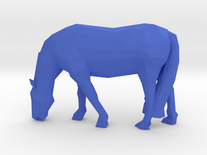 Low Poly Grazing Horse in Blue Smooth Versatile Plastic