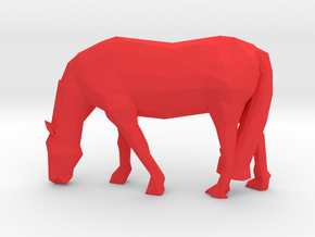 Low Poly Grazing Horse in Red Smooth Versatile Plastic