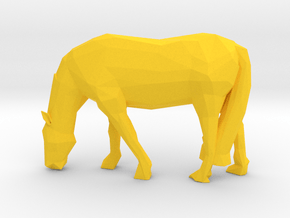 Low Poly Grazing Horse in Yellow Smooth Versatile Plastic