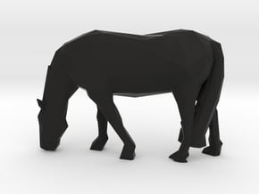 Low Poly Grazing Horse in Black Natural TPE (SLS)