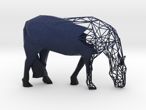 Semiwire Low Poly Grazing Horse in Standard High Definition Full Color