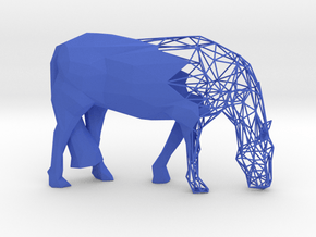 Semiwire Low Poly Grazing Horse in Blue Smooth Versatile Plastic