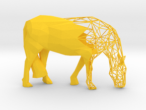 Semiwire Low Poly Grazing Horse in Yellow Smooth Versatile Plastic