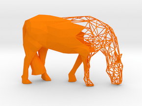 Semiwire Low Poly Grazing Horse in Orange Smooth Versatile Plastic