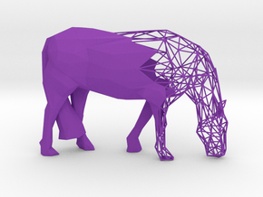 Semiwire Low Poly Grazing Horse in Purple Smooth Versatile Plastic