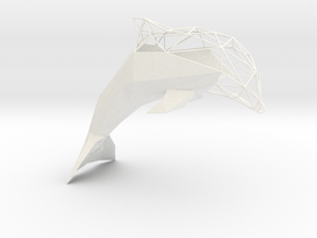 Semiwire Low Poly Dolphin in White Smooth Versatile Plastic