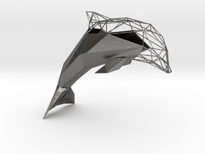 Semiwire Low Poly Dolphin in Processed Stainless Steel 17-4PH (BJT)