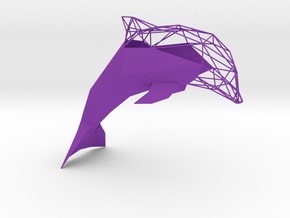 Semiwire Low Poly Dolphin in Purple Smooth Versatile Plastic