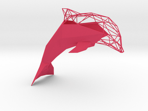 Semiwire Low Poly Dolphin in Pink Smooth Versatile Plastic
