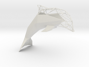 Semiwire Low Poly Dolphin in White Natural TPE (SLS)