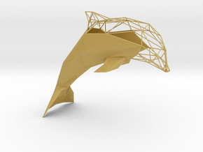 Semiwire Low Poly Dolphin in Tan Fine Detail Plastic