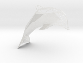 Semiwire Low Poly Dolphin in Clear Ultra Fine Detail Plastic