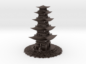 Pagoda in Polished Bronzed-Silver Steel