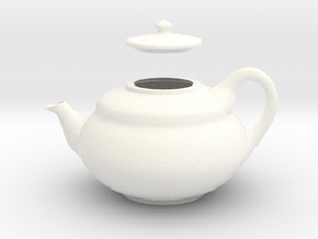 Decorative Teapot in White Smooth Versatile Plastic