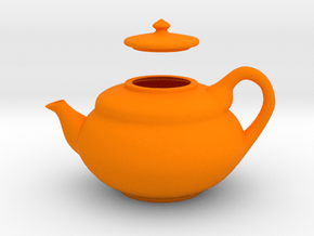 Decorative Teapot in Orange Smooth Versatile Plastic