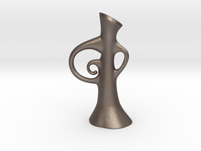 Vase 12101509 in Polished Bronzed-Silver Steel