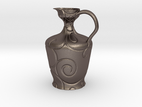 Vase 1830Nv in Polished Bronzed-Silver Steel
