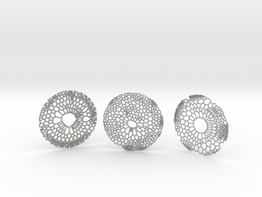 3 Organic Coasters in Gray PA12 Glass Beads
