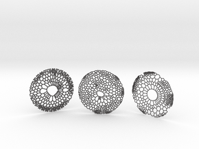 3 Organic Coasters in Dark Gray PA12 Glass Beads