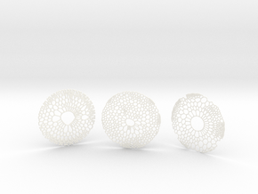 3 Organic Coasters in White Smooth Versatile Plastic
