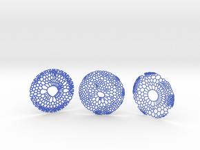 3 Organic Coasters in Blue Smooth Versatile Plastic