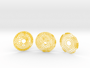 3 Organic Coasters in Yellow Smooth Versatile Plastic