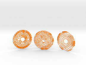 3 Organic Coasters in Orange Smooth Versatile Plastic