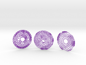 3 Organic Coasters in Purple Smooth Versatile Plastic