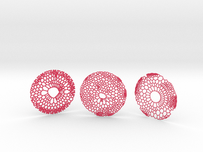 3 Organic Coasters in Pink Smooth Versatile Plastic