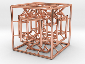 Menger Mixed Cube in Polished Copper